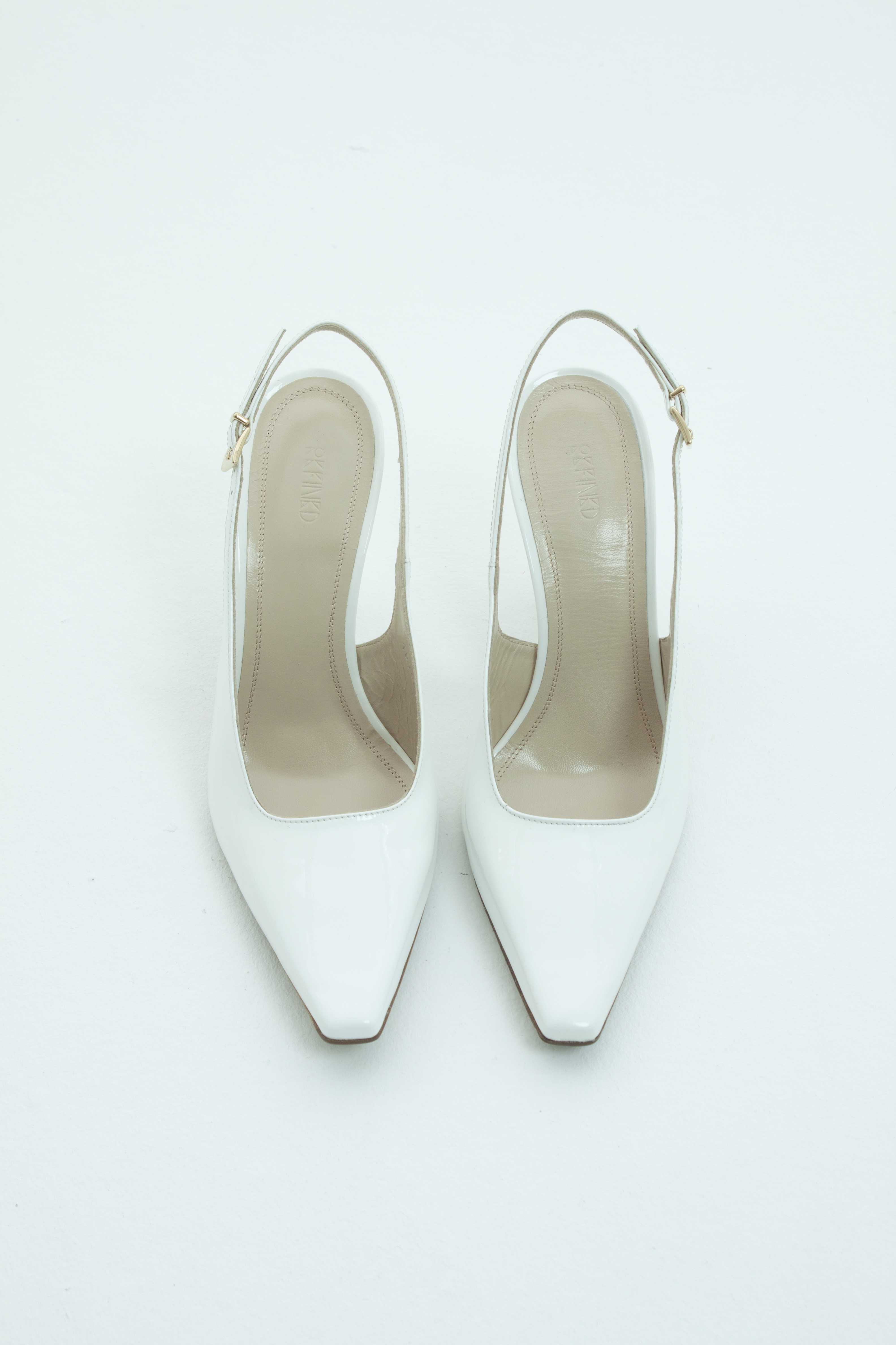 Туфли с квадратным носом на высоком каблуке белый лак , photo 1