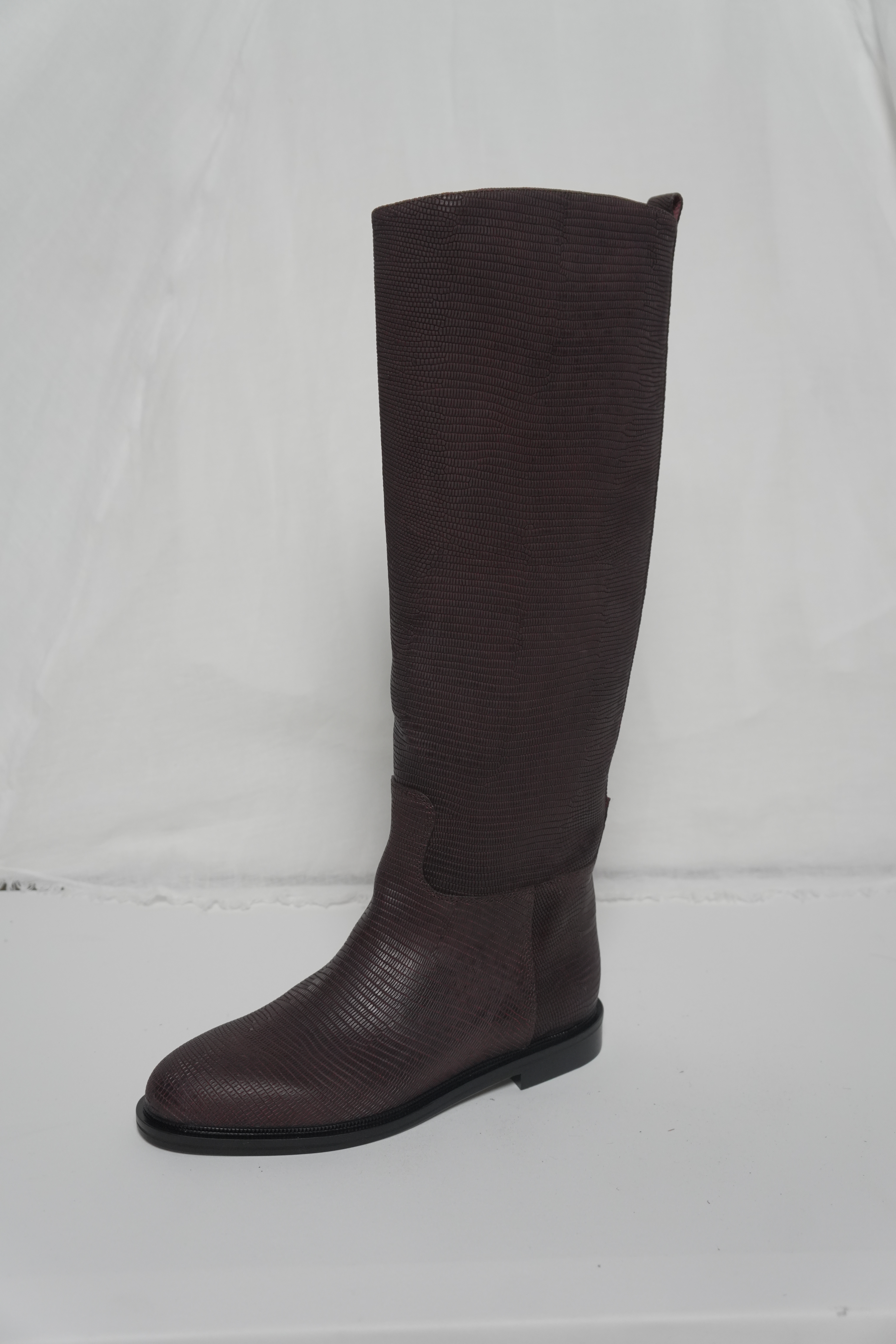 Сапоги высокие винный крокодил, фото 2