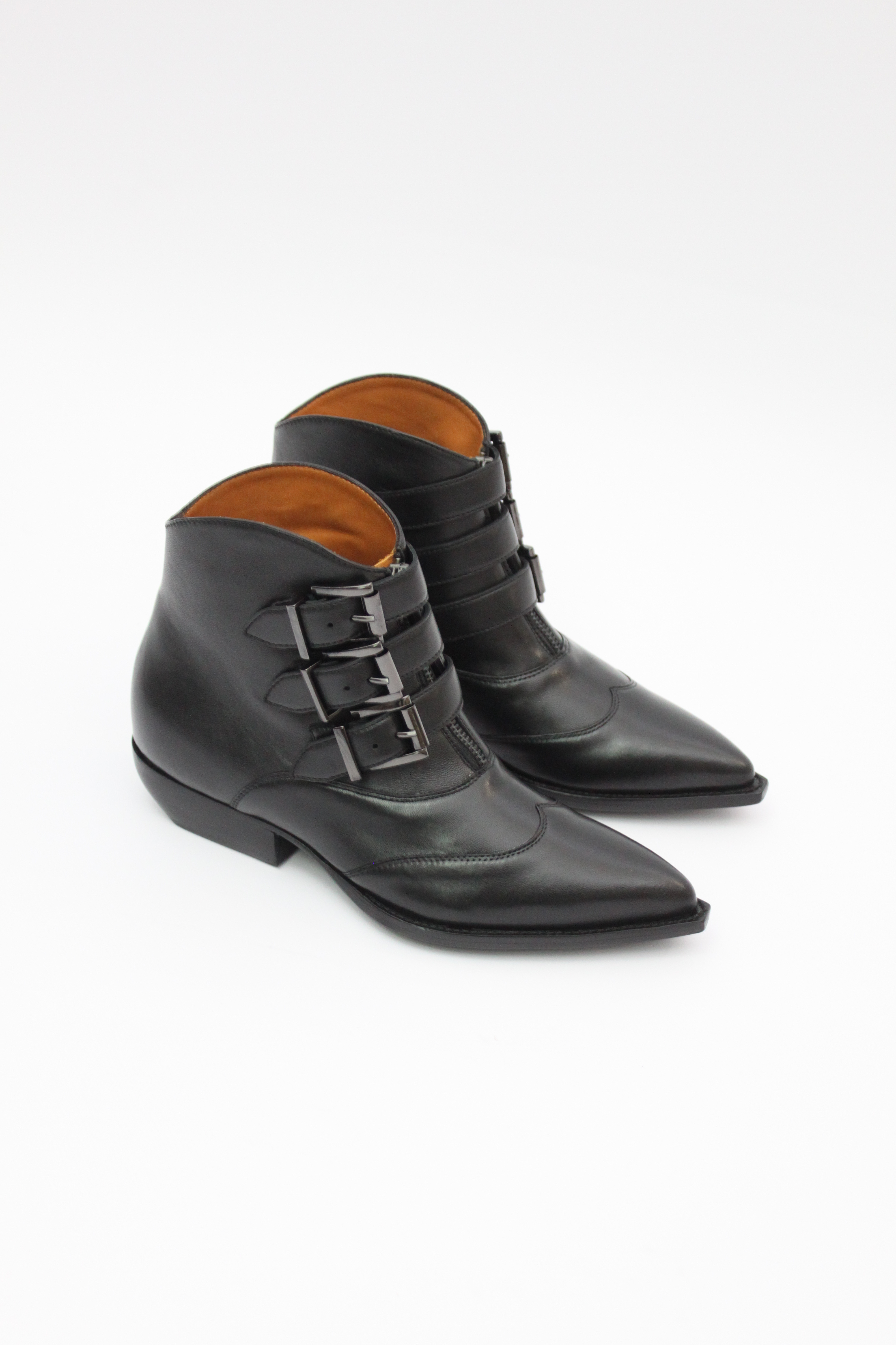 Казаки в стиле "винклпикер" из черной кожи кинглисс, фото 2