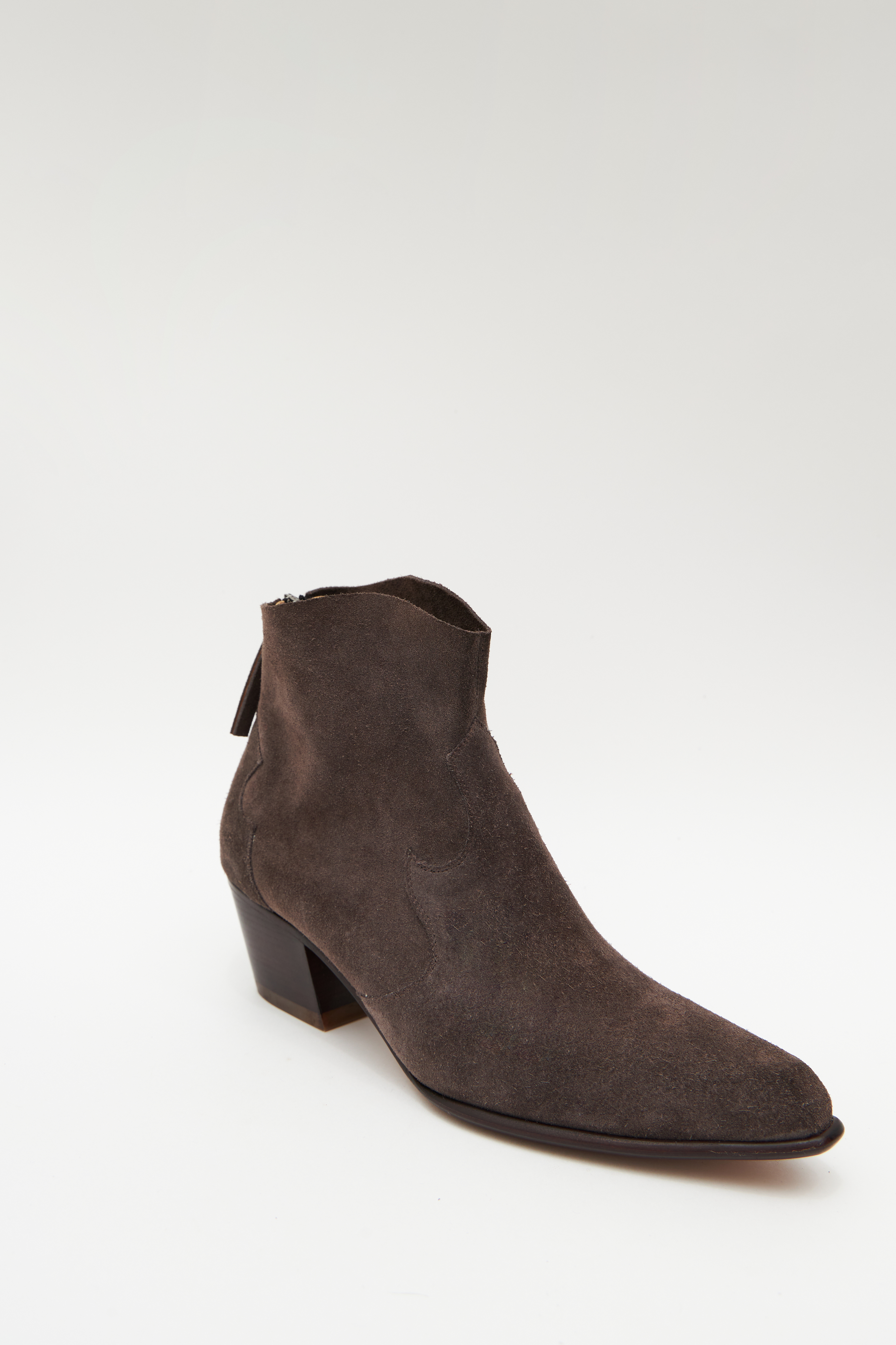 Казаки мягкие из серо-коричневой замши, фото 1