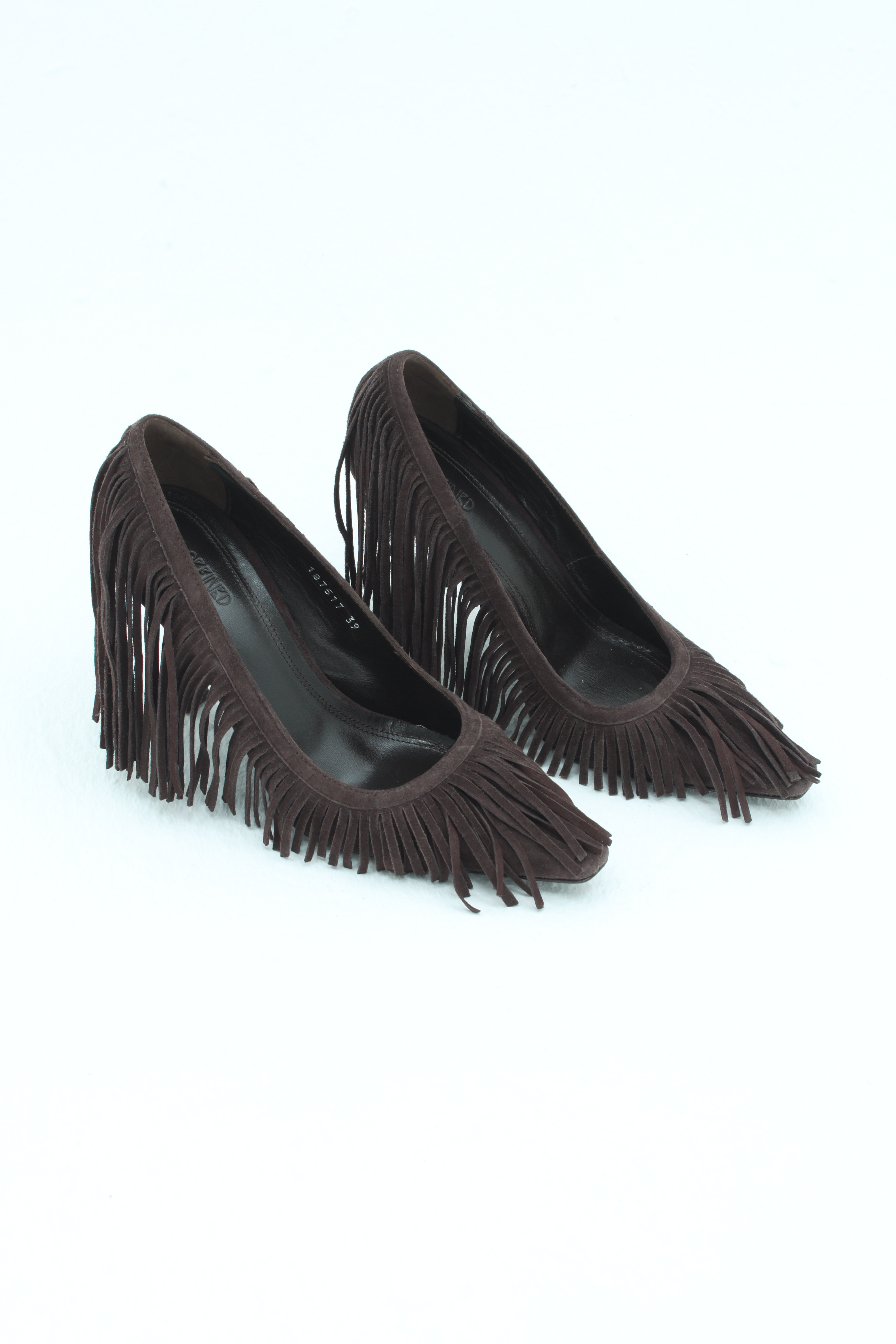 Туфли лодочки с бахромой шоколадная замша, photo 2