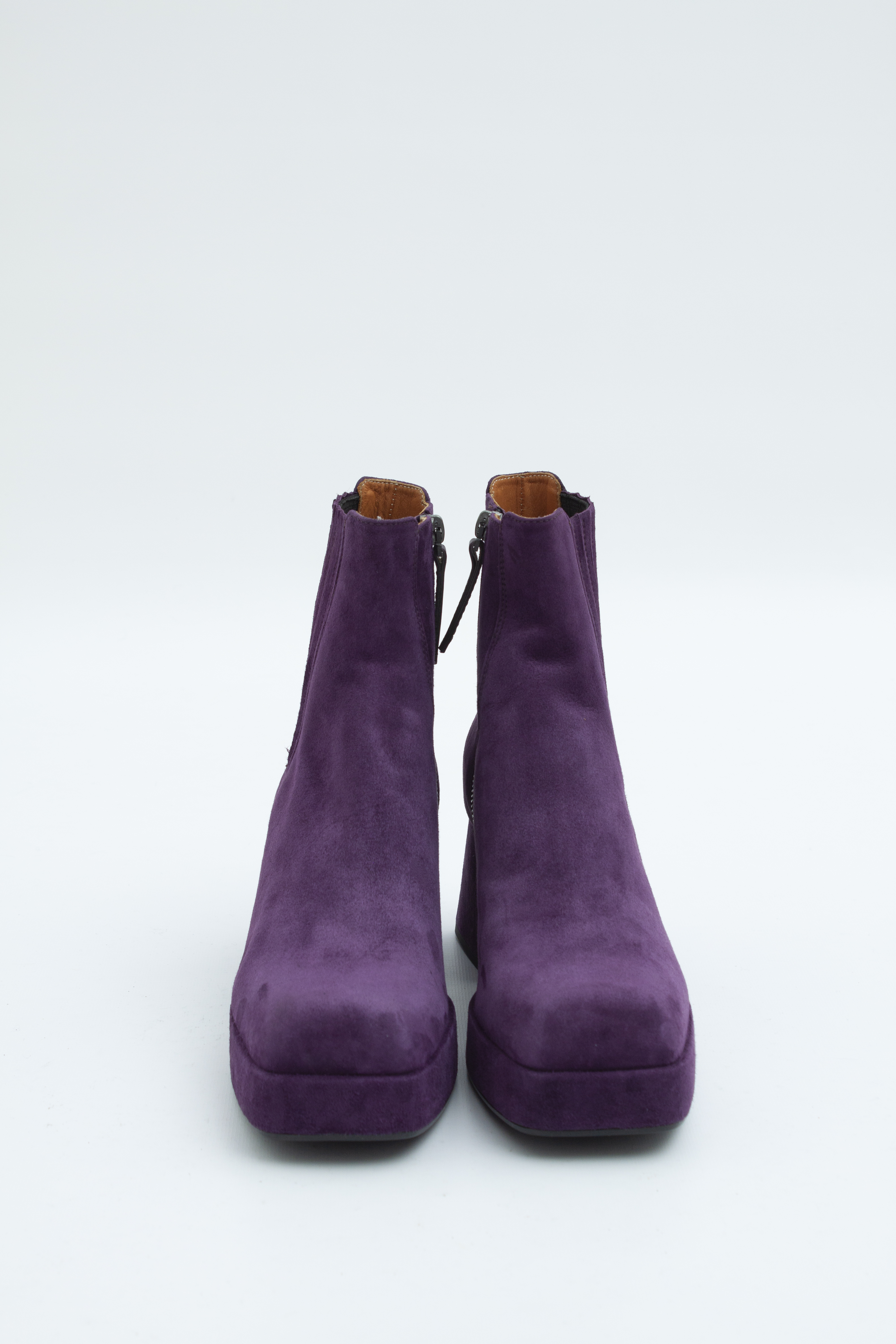 Ботильоны с резинкой на голенище из винной замши, photo 1