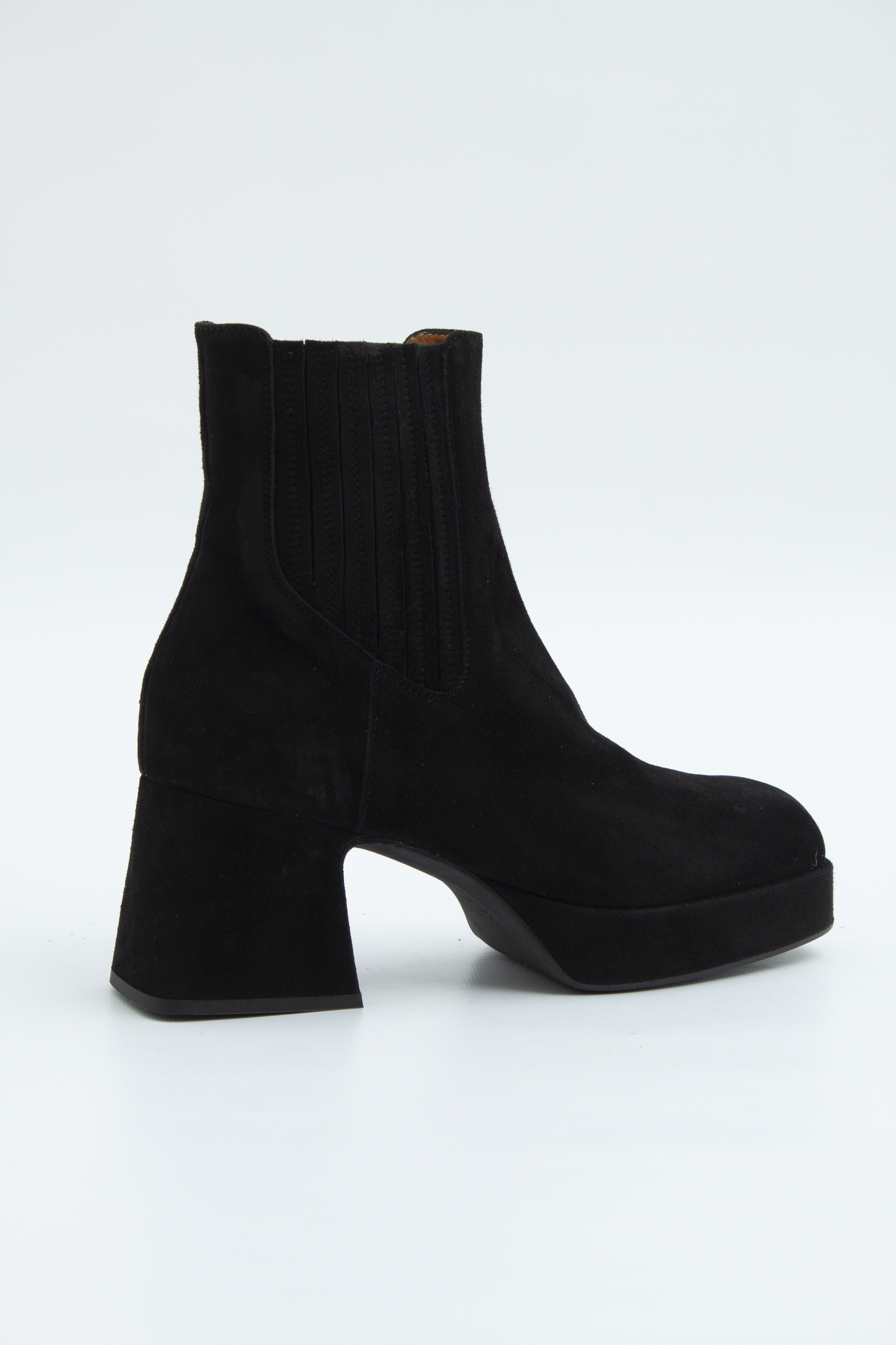 Ботильоны с резинкой на голенище из чёрной замши, фото 2