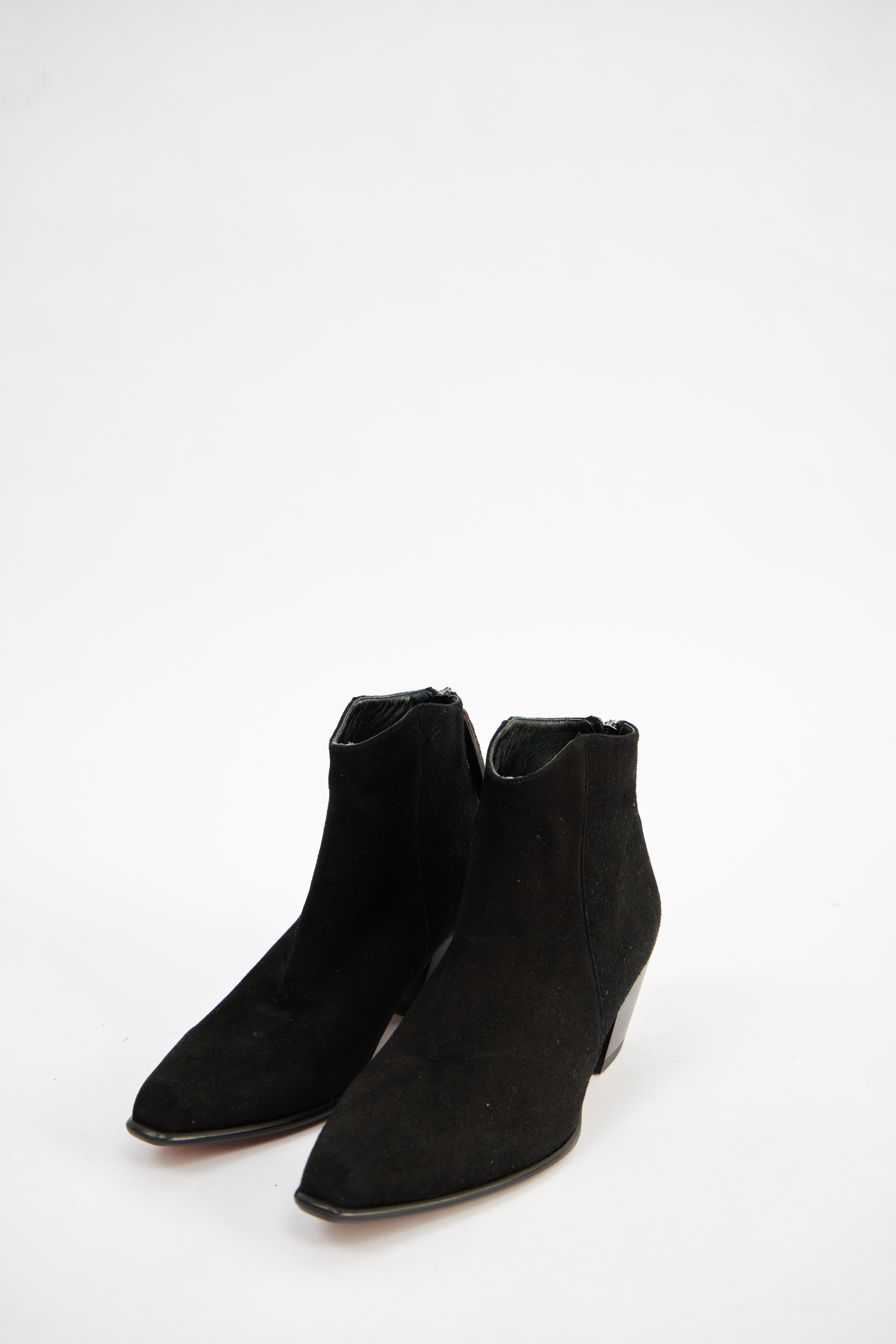 Казаки короткие из черной замши на подкладе, фото 1