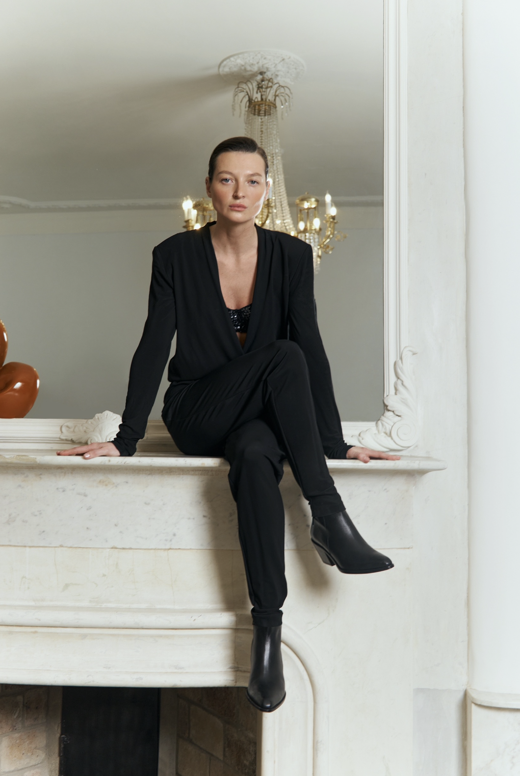 Казаки короткие из черной кожи на подкладе, фото 2