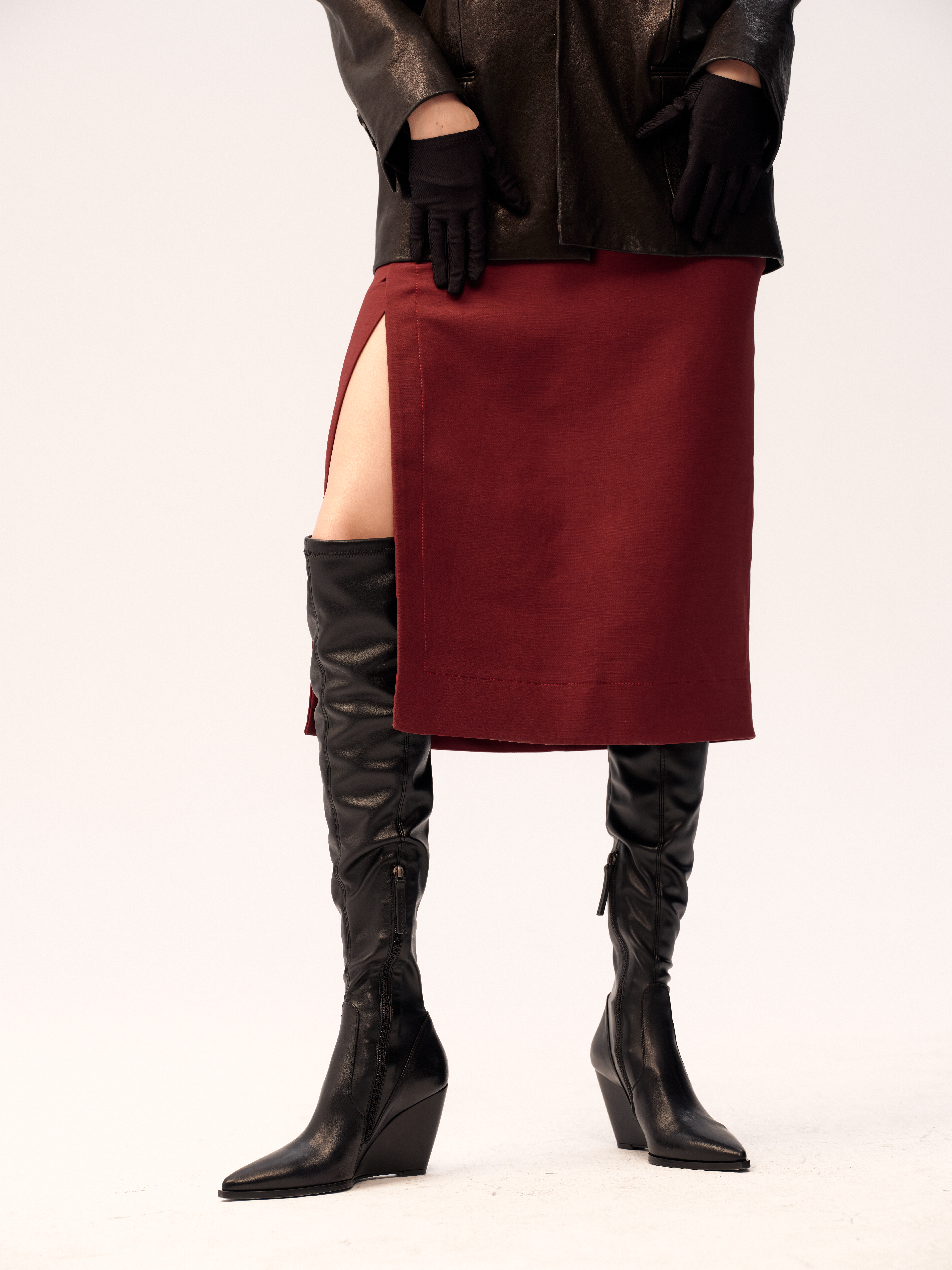 Ботильоны стрейч на танкетке черная кожа, photo 2