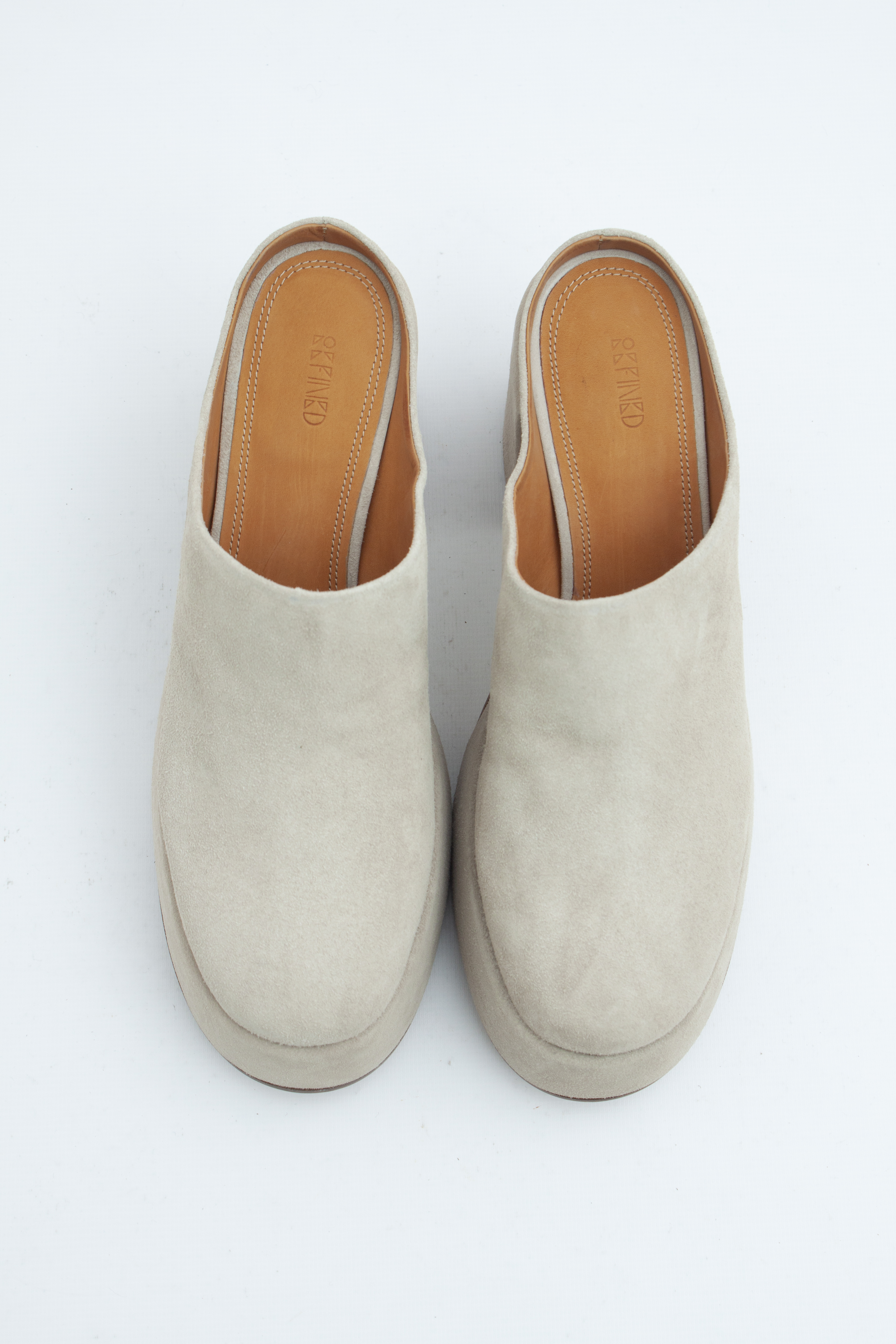 Сабо из серо-бежевой замши, photo 1