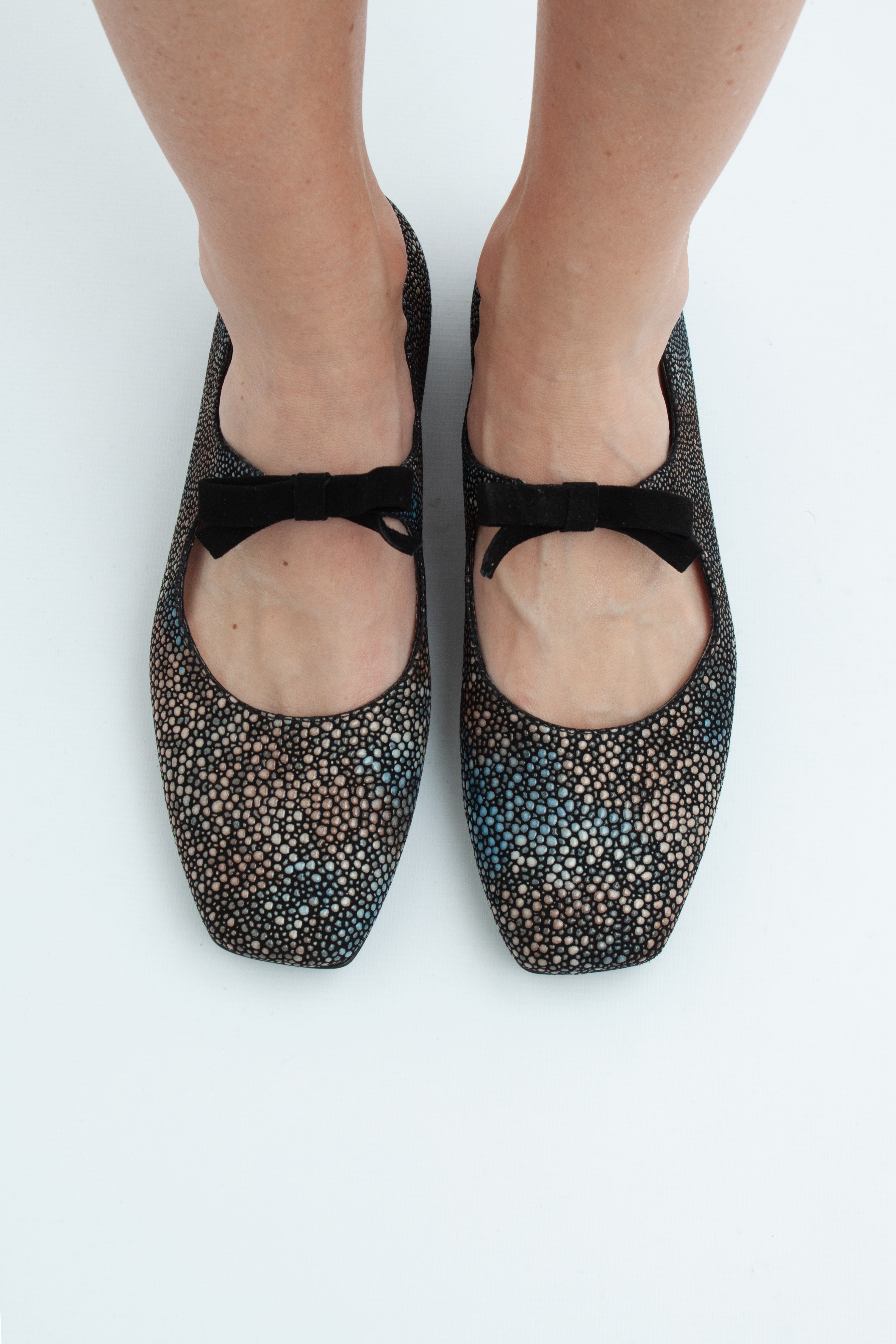 Балетки с квадратным носом с бантами мультиколор, фото 1