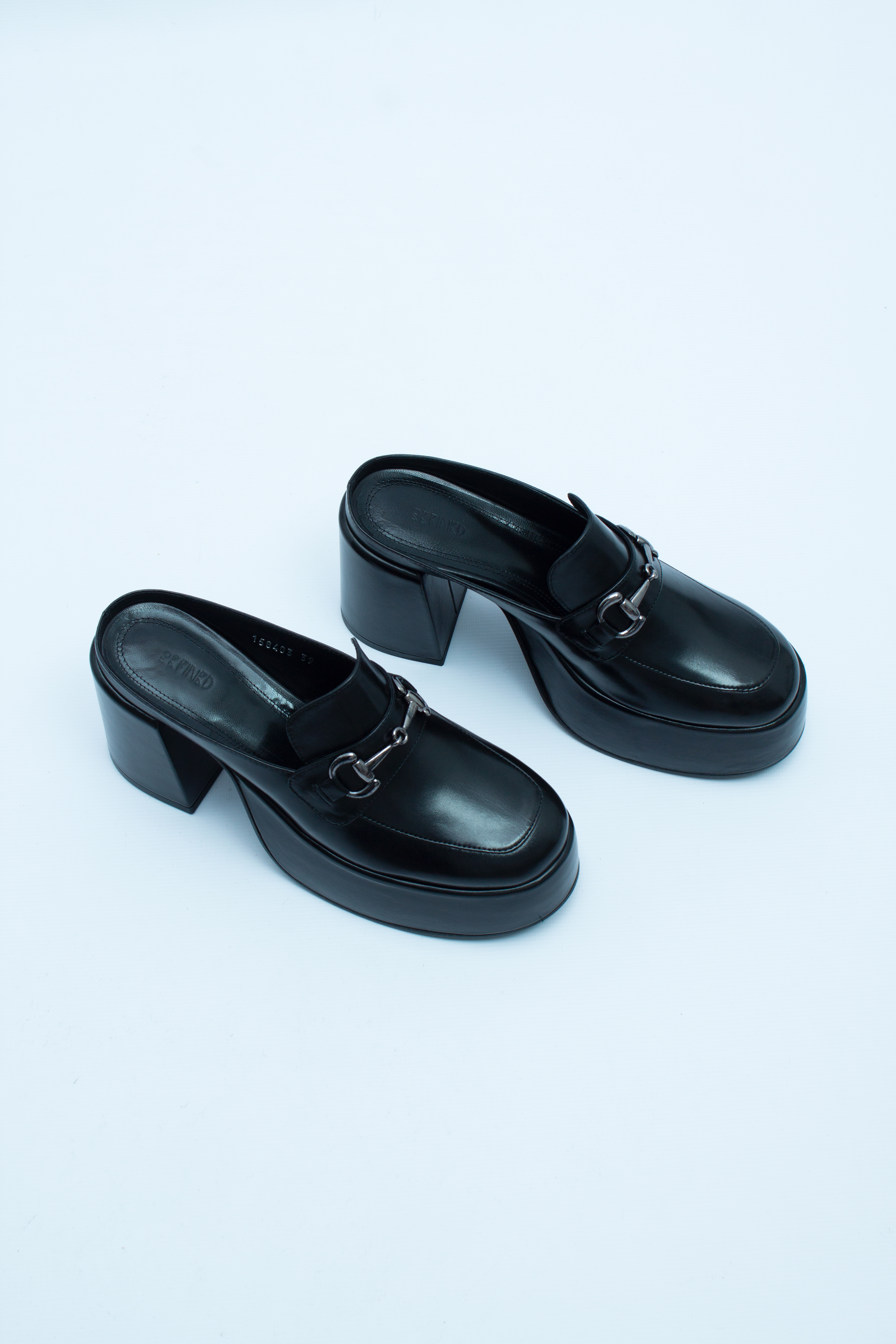 Сабо на платформе с открытой пяткой черная кожа, фото 2