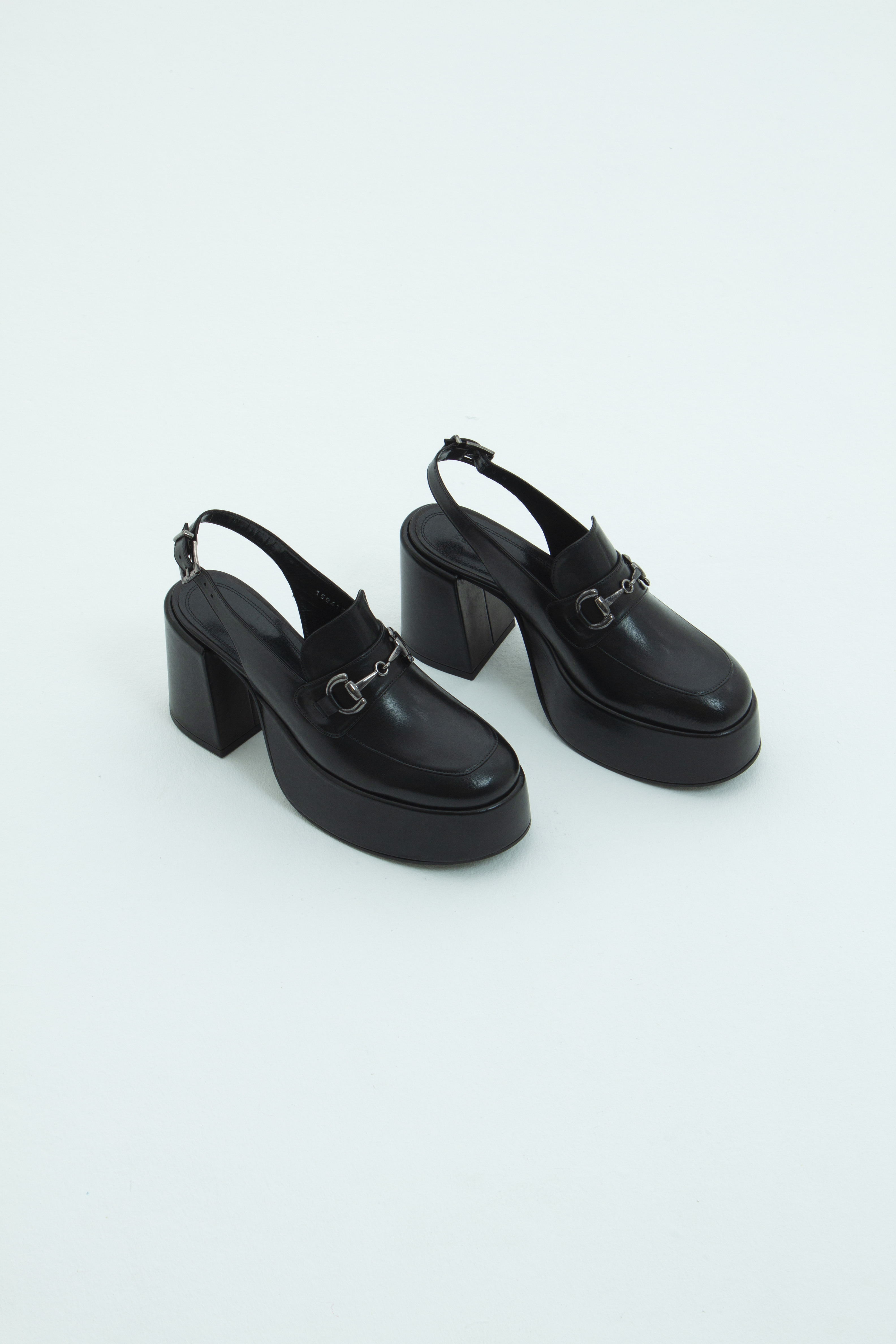 Сабо на платформе с ремешком черная кожа, photo 2