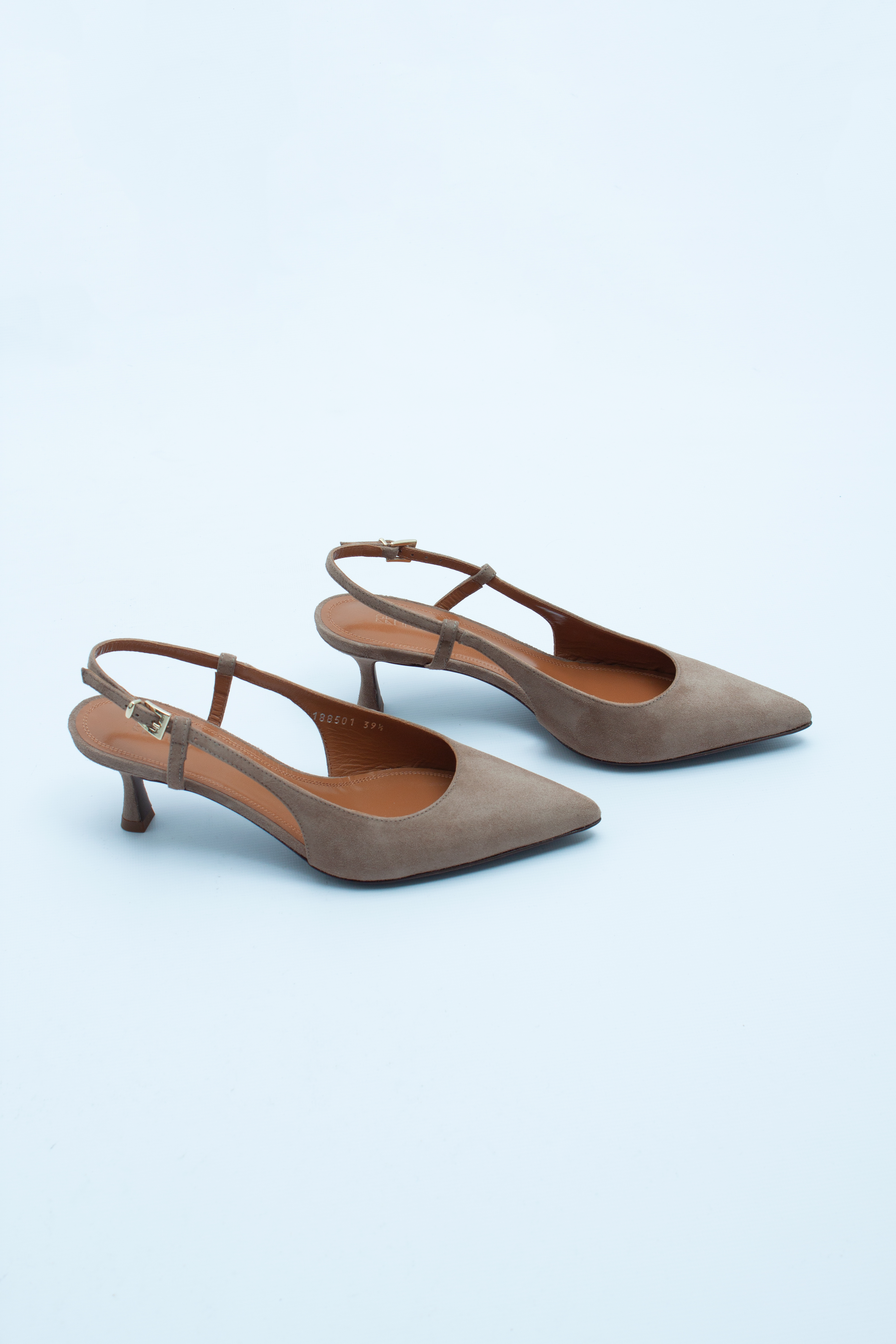 Туфли с острым носом на низком каблуке коричнево-серая замша, photo 2