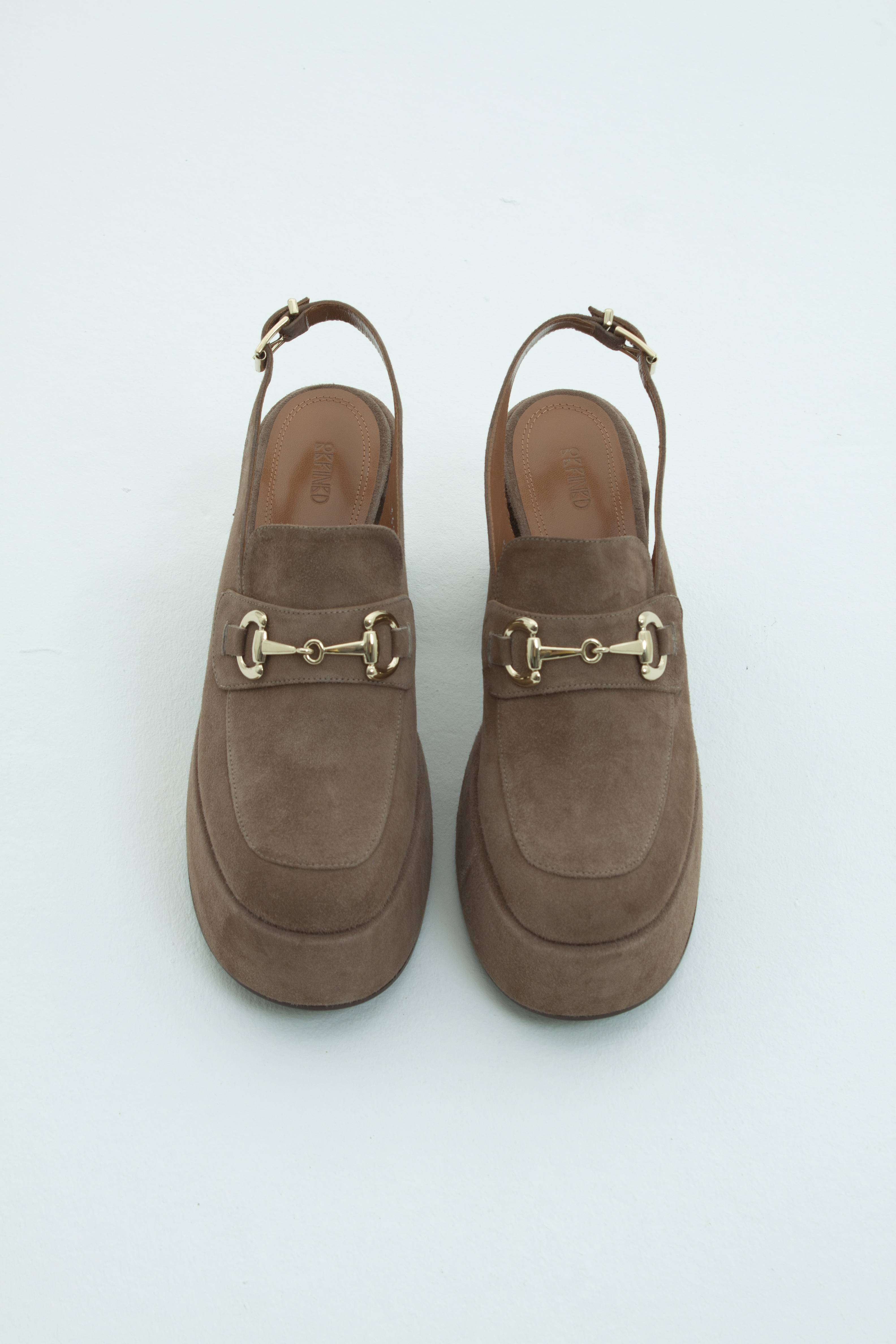 Сабо на платформе с ремешком коричнево-серая замша, photo 1