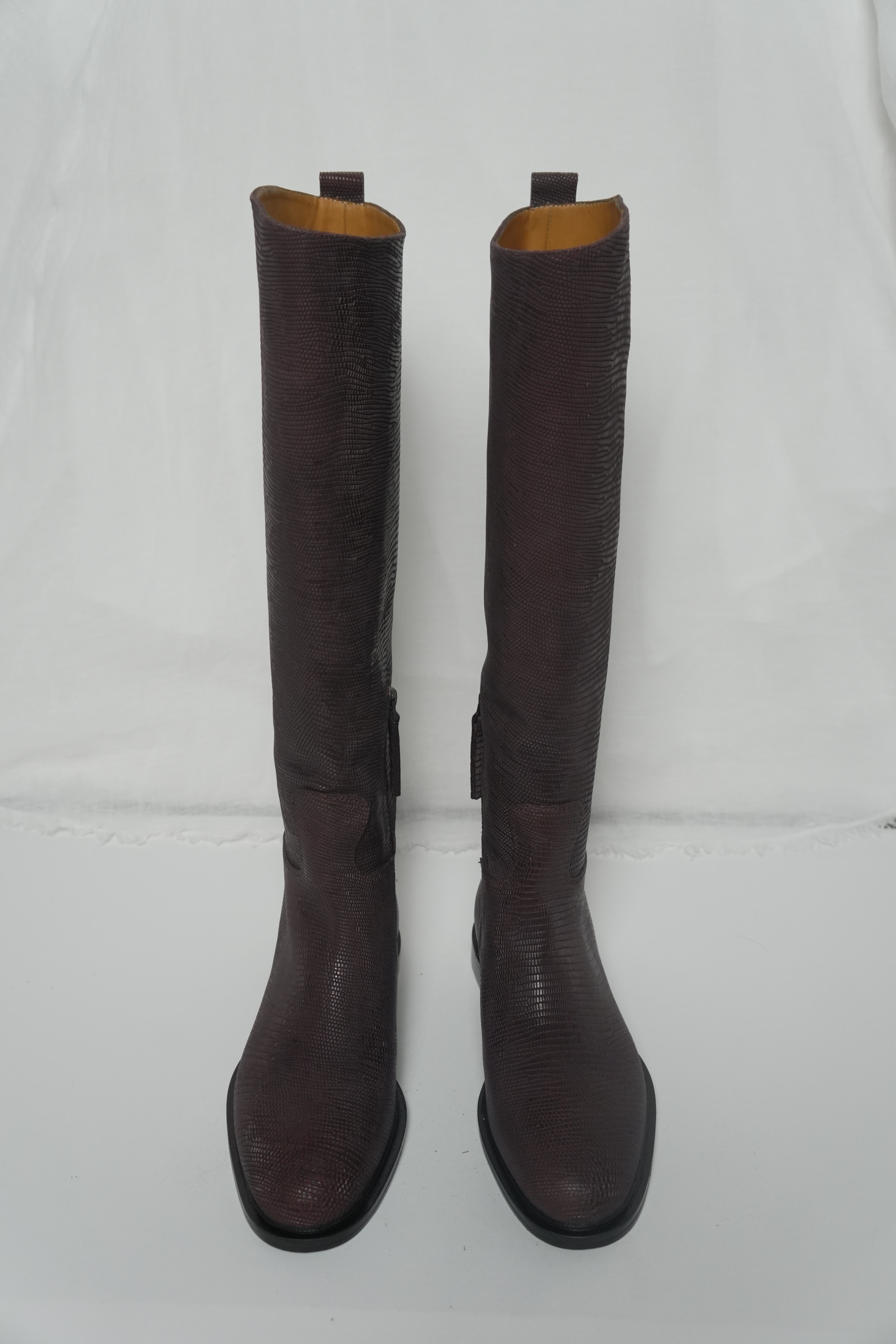 Сапоги высокие винный крокодил, фото 1