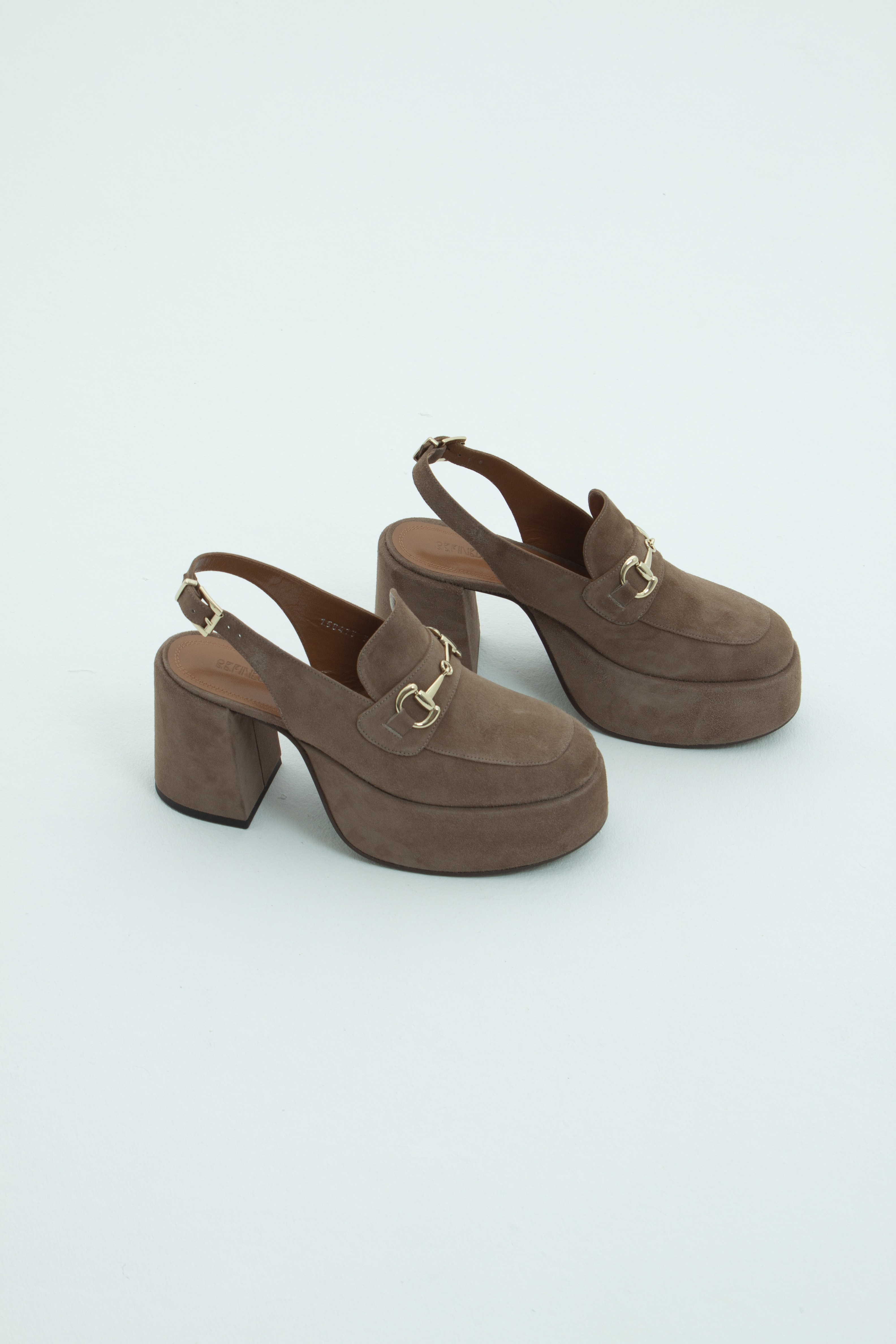Сабо на платформе с ремешком коричнево-серая замша, photo 2