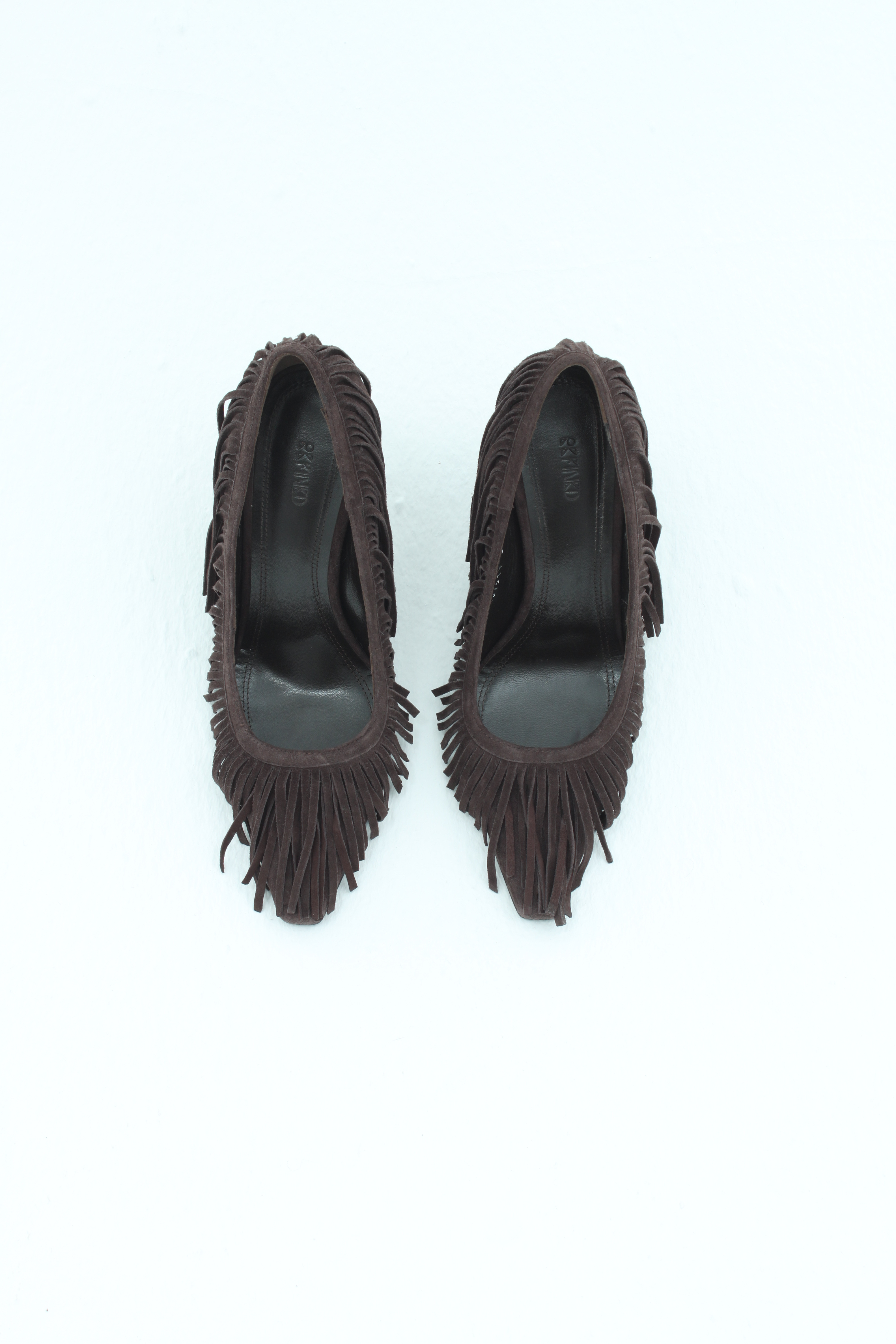 Туфли лодочки с бахромой шоколадная замша, photo 1