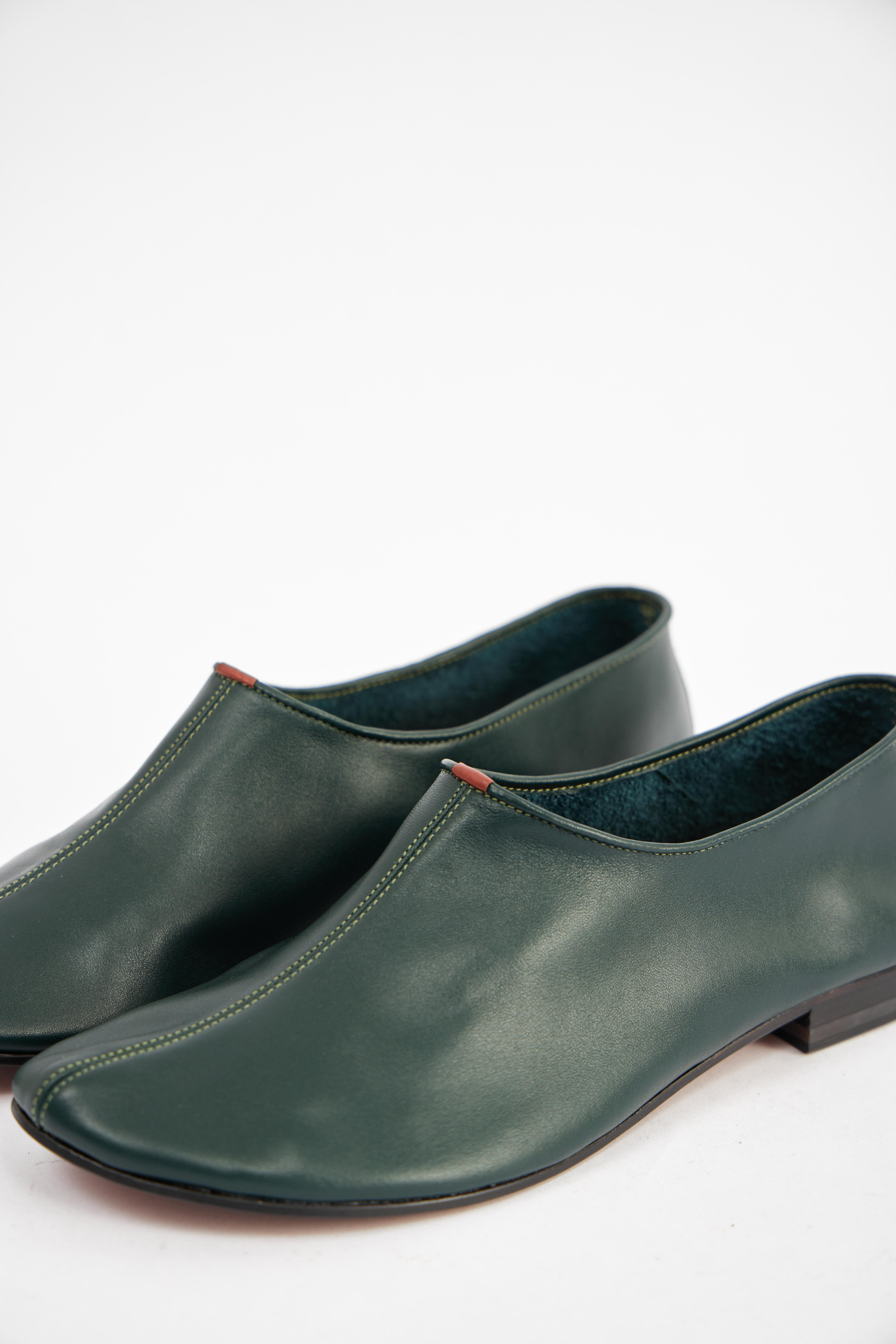 Балетки темно-зеленого цвета (кожа), photo 2